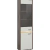 New ebuy24 Falcona Vitrinenschrank 2 Türen inkl LED Beleuchtung Hellgrau
