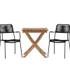 ebuy24 Ghana Gartenset Tisch 2 Stühle Natur Schwarz