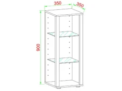 ebuy24 GlasolM Vitrinenschrank 3 Ablagen Anthrazit