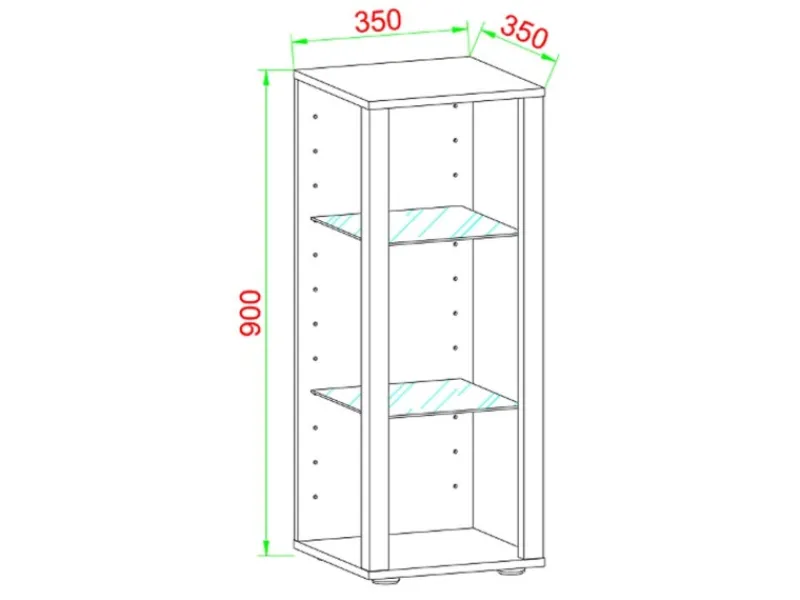 ebuy24 GlasolM Vitrinenschrank 3 Ablagen Anthrazit