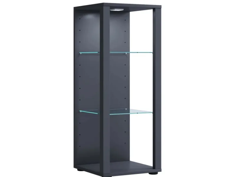 ebuy24 GlasolM Vitrinenschrank 3 Ablagen Anthrazit
