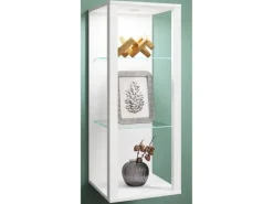 ebuy24 GlasolMW Vitrinenschrank Wandhängend Weiß
