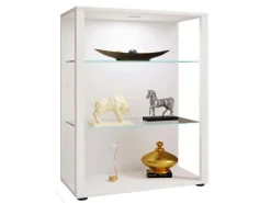 ebuy24 GlasolXL Vitrinenschrank 3 Ablagen Weiß