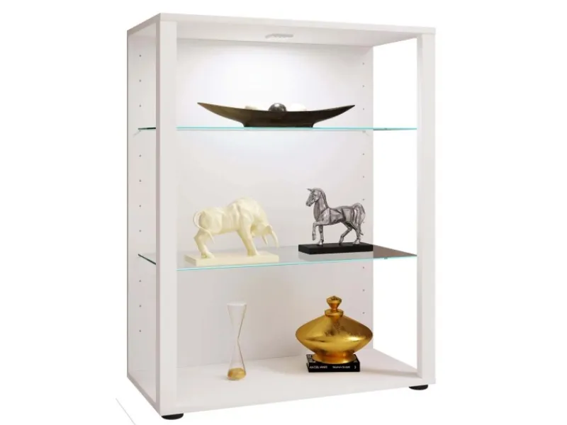 ebuy24 GlasolXL Vitrinenschrank 3 Ablagen Weiß
