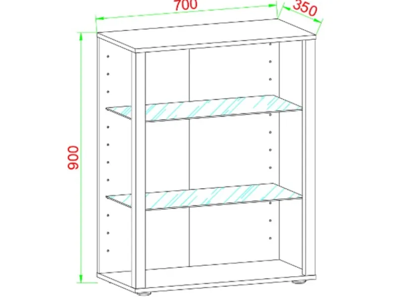 ebuy24 GlasolXL Vitrinenschrank 3 Ablagen Weiß