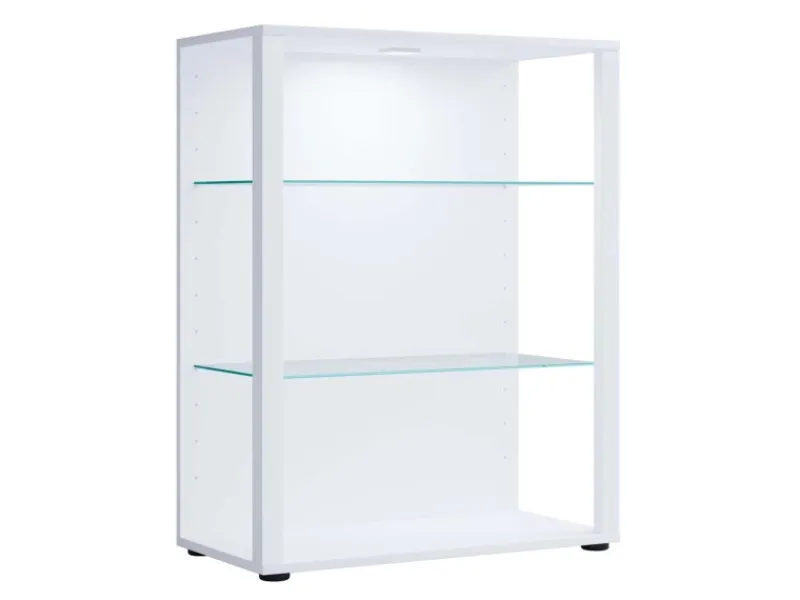 ebuy24 GlasolXL Vitrinenschrank 3 Ablagen Weiß
