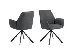 ebuy24 Glenda Esszimmerstuhl Mit Armlehnen Stoff Grau