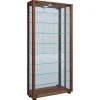 Sale ebuy24 LumoMaxi Vitrinenschrank mit Spiegel 2 Glastüren Nussbaum Dekor