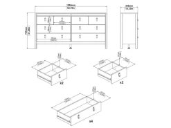 ebuy24 Madrid Kommode 8 Schubladen Weiß