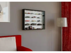 Online ebuy24 Mandosa L Vitrinenschrank an der Wand Montierte 2 Glastüren Schwarz