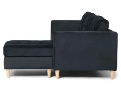 ebuy24 Marino Sofa BA4 Chaiselongue Rechts oder Links Gewendet in Velour Schwarz