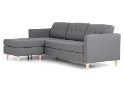 Discount ebuy24 Marino Sofa Chaiselongsofa Rechts oder Links Gewendet in HellGrauen Stoff mit Holzbeinen