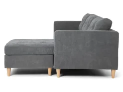 ebuy24 Marino Sofa Chaiselongue Rechts oder Links Gewendet in Samt Grau