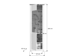 Clearance ebuy24 Michigan Vitrinenschrank 1 Tür Matt Weiß Eiche Dekor Weiß