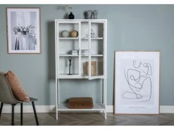 Online ebuy24 Misha Vitrinenschrank 2 Türen 4 Ablagen Weiss