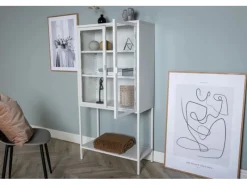 Online ebuy24 Misha Vitrinenschrank 2 Türen 4 Ablagen Weiss