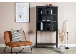 Clearance ebuy24 Misha Vitrinenschrank 2 Türen 4 Ablagen Schwarz