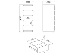 ebuy24 Naia1 Kommode 5 Schubladen Weiß