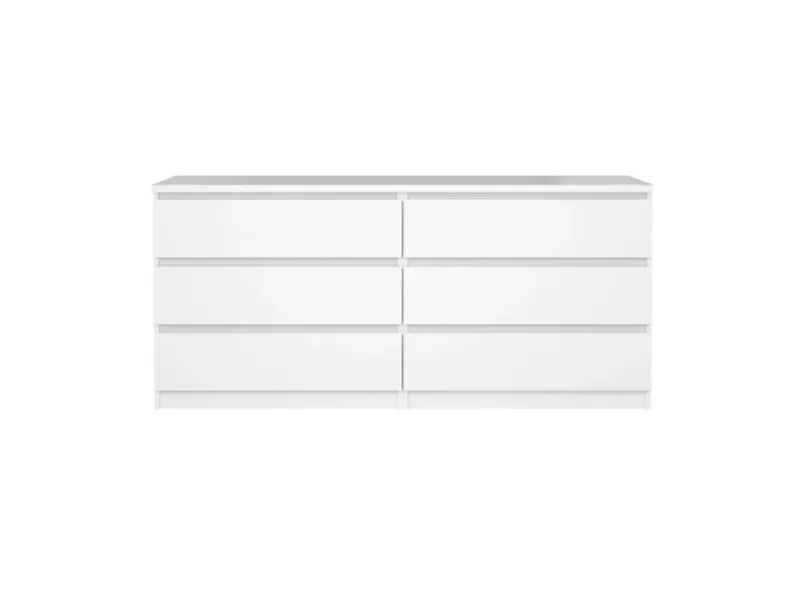 ebuy24 Naia Kommode 6 Schubladen Weiß Hochglanz