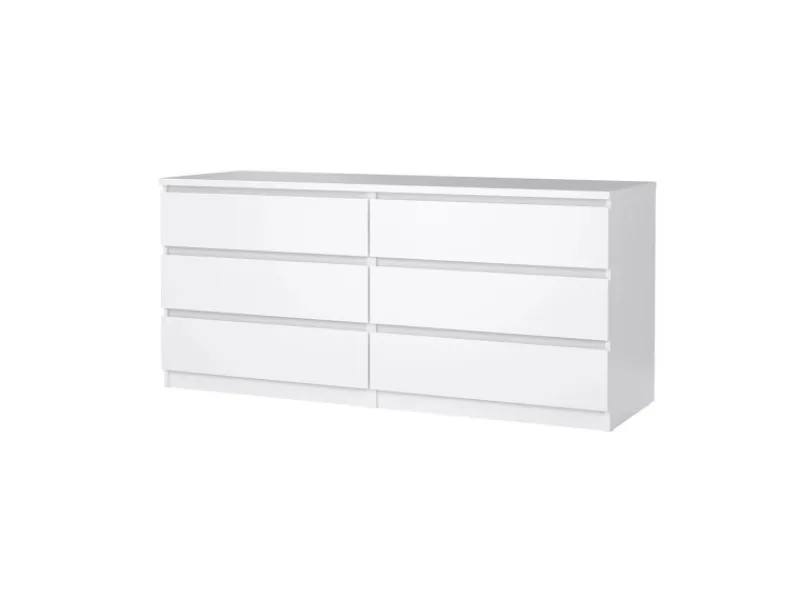 ebuy24 Naia Kommode 6 Schubladen Weiß Hochglanz