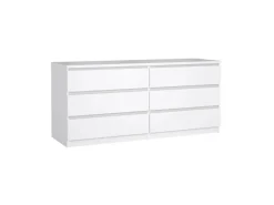 ebuy24 Naia Kommode 6 Schubladen Weiß Hochglanz