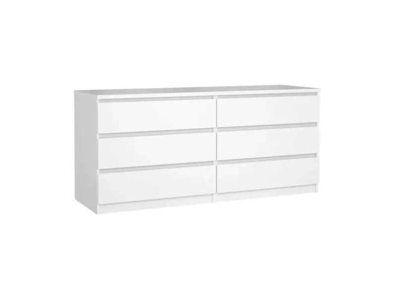 ebuy24 Naia Kommode 6 Schubladen Weiß Hochglanz