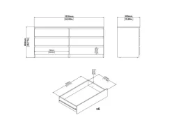 ebuy24 Naia Kommode 6 Schubladen Weiß Hochglanz