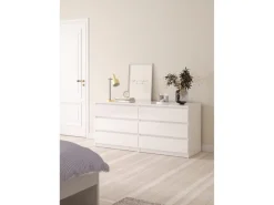 ebuy24 Naia Kommode 6 Schubladen Weiß Hochglanz