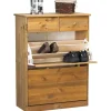 ebuy24 Nelly Schuhschrank 2 Klaptüren 2 Schubladen Kiefer Gebeitzt