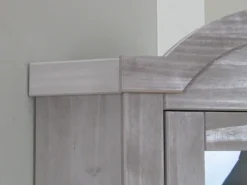 ebuy24 New Mexico Eckschrank mit 1 Glastür und 2 Schubladen in Grau