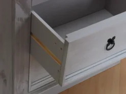 ebuy24 New Mexico Eckschrank mit 1 Glastür und 2 Schubladen in Grau