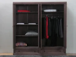 New ebuy24 New Mexico Kleiderschrank 4-trg mit 2 Schubladen Gebeitzt Wachs