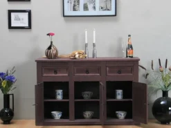 ebuy24 New Mexico Sideboard mit 7 Schubladen und 3 Türen Gelaugt Gewachst