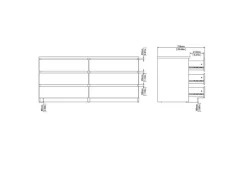 Hot ebuy24 Noulan Kommode 6 Schubladen Weißes Esche Dekor