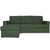 ebuy24 Odin Schlafsofa Ecksofa mit Aufbewahrung Rechts oder Links Gewendet Grün
