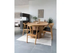 Best ebuy24 Osaka Esstisch inkl 2 Zusatzplatten Ø120x120-160-200cm Eiche Furnier