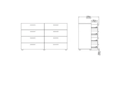 ebuy24 Pepe Kommode 8 Schubladen Eichenstruktur-Dekor