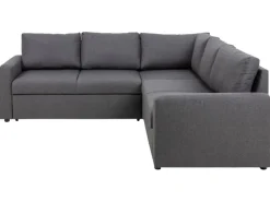 ebuy24 Sacramento Ecksofa Versteckte Aufbewahrung und Ausziehbares Bett Grau