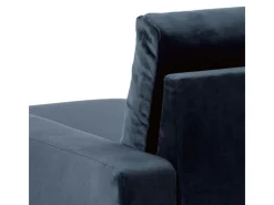 ebuy24 Sacramento Schlafsofa Chaiselong Wendbar Versteckte Aufbewahrung und Ausziehbares Bett Dunkelblau
