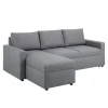 Online ebuy24 Sander Schlafsofa mit Ottomane Aufbewahrung und Auszug Hellgrau