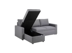 Online ebuy24 Sander Schlafsofa mit Ottomane Aufbewahrung und Auszug Hellgrau