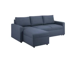 ebuy24 Sander Schlafsofa mit Ottomane Aufbewahrung und Auszug Blau