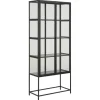 ebuy24 Sea Vitrinenschrank A 2 Glastüren und 4 Regale Schwarz