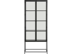 ebuy24 Sea Vitrinenschrank A 2 Glastüren und 4 Regale Schwarz