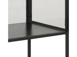 ebuy24 Sea Vitrinenschrank A 2 Glastüren und 4 Regale Schwarz