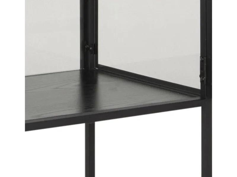 ebuy24 Sea Vitrinenschrank A 2 Glastüren und 4 Regale Schwarz