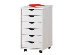 ebuy24 Simra Kommode Rollcontainer 6 Schubladen Weiss
