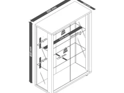 ebuy24 Sintalo Vitrinenschrank 2 Glastüren Weiß