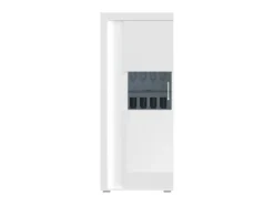 Hot ebuy24 Skylight1 Vitrinenschrank 1 Tür mit Licht Hochglanz Weiß Glas Grau Weiß