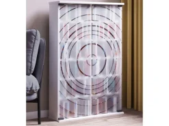 ebuy24 TilanoL Vitrinenschrank CD DVD 6 Ablagen 2 Türen Weiß